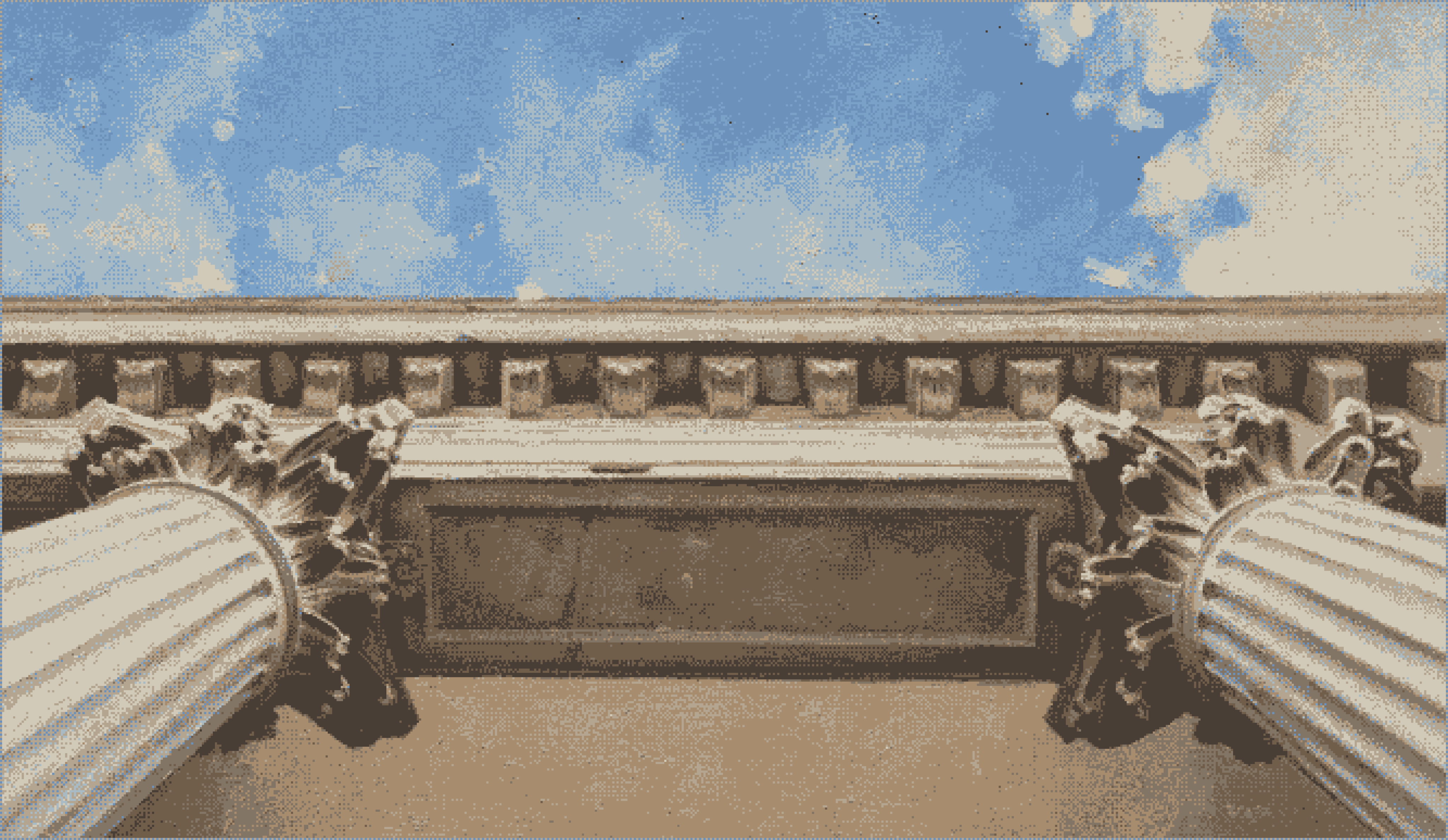 Dithered blue sky